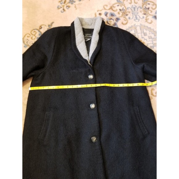 Rare HOLLIS ALPACA Peruvian Long Black Grey COAT Women's L Large Peru Max Ralph - Picture 9 of 11